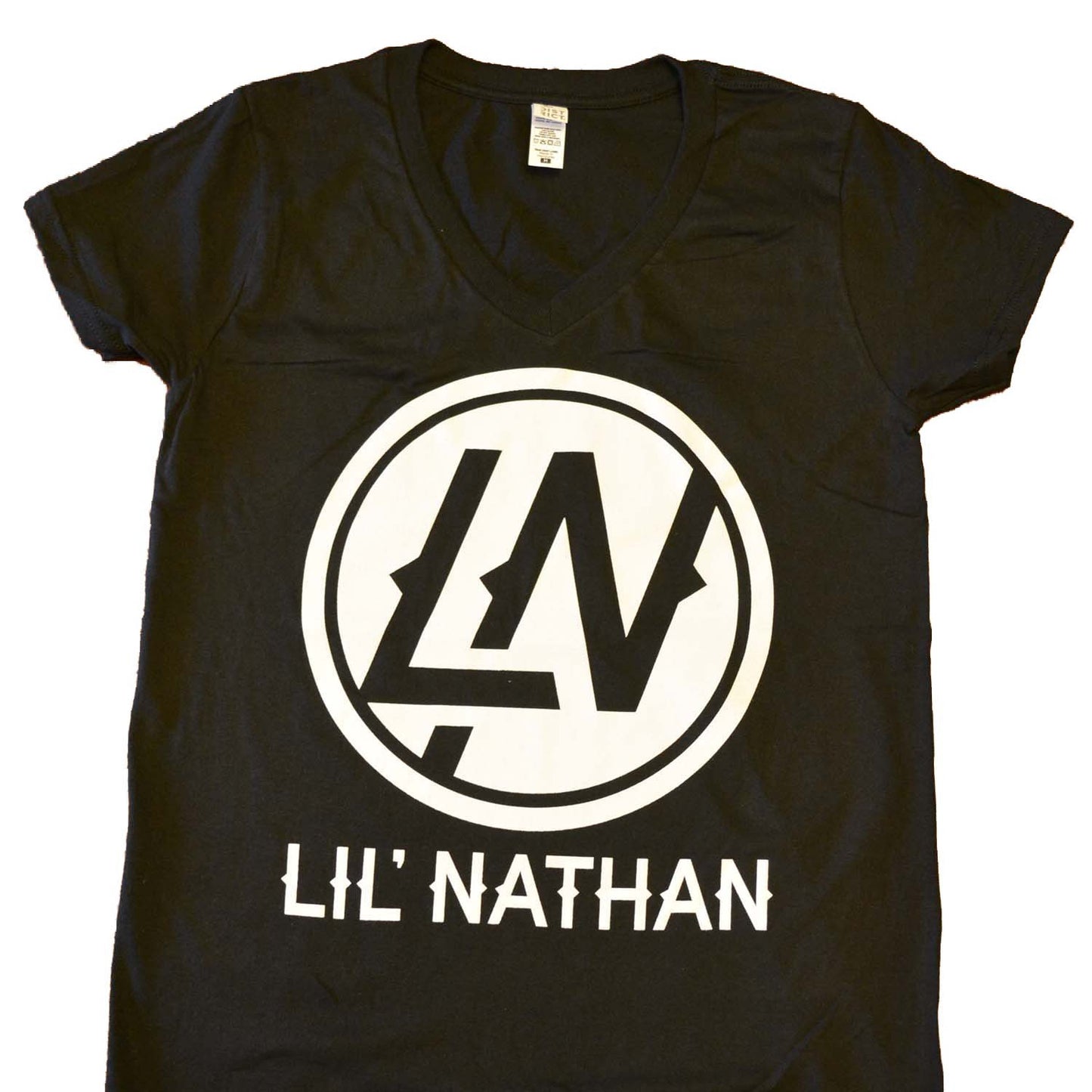 FEMALE LN LOGO V-NECK SHIRT (BLACK)